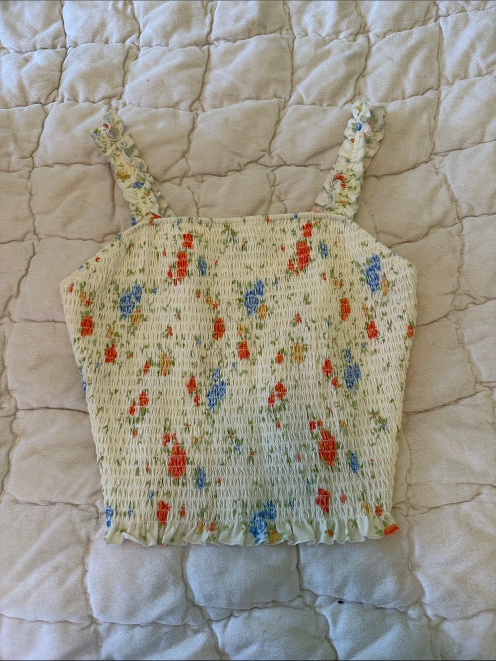 Floral Smocked Crop Top